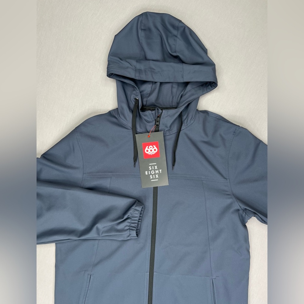 686 MENS UNIX FULL ZIP HOODED WINDBREAKER JACKET
